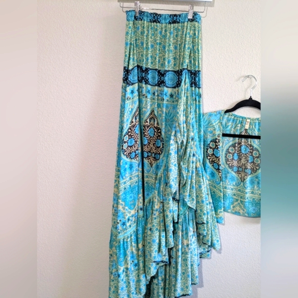 Spell Aloha Fox Gown Altered To Skirt And Crop Top size XS - Picture 2 of 15